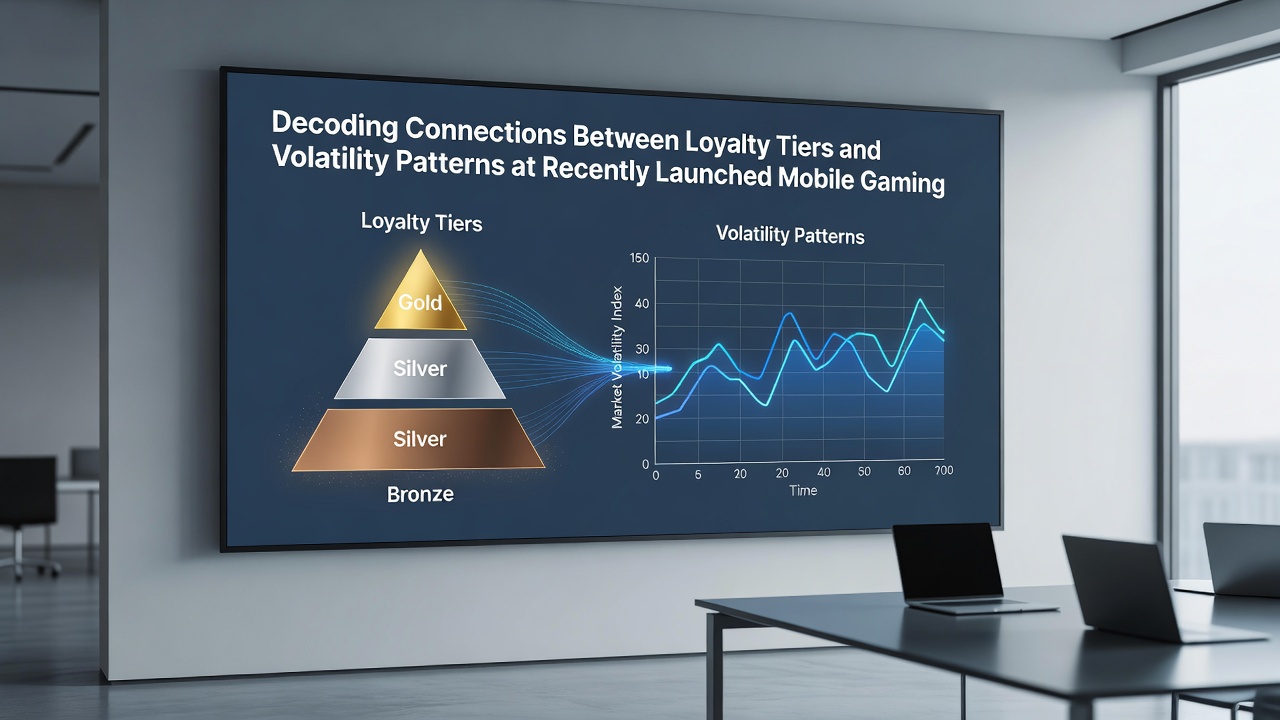 Analytics dashboard displaying loyalty tier distribution alongside volatility trend graphs for mobile casino games